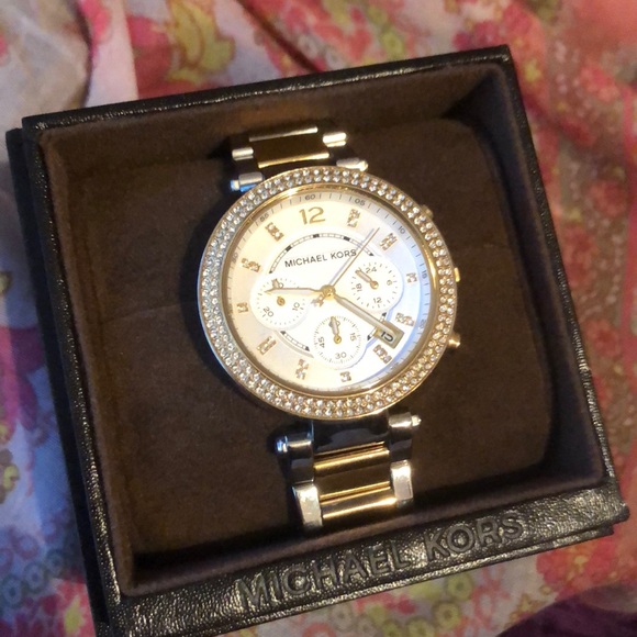Michael Kors Accessories - ✨Michael Kors Ritz Pave Two-Tone Watch, Used